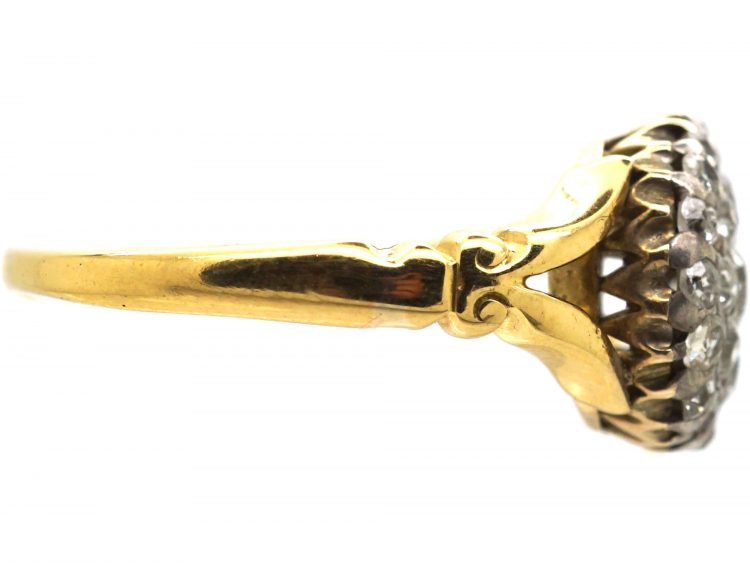 Edwardian 18ct Gold & Diamond Cluster Ring