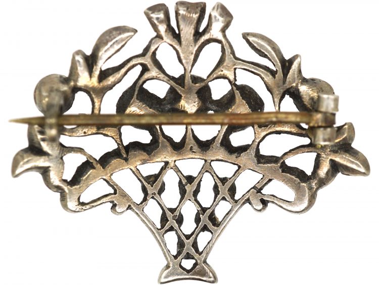 Edwardian Silver & Paste Giardinetti Brooch