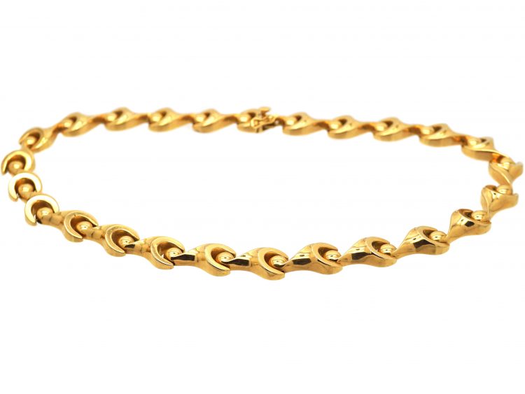 Italian 1970s 18ct Gold Articulated Collar