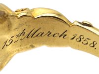 Victorian 18ct Gold, Black Enamel & Diamond Mourning Ring