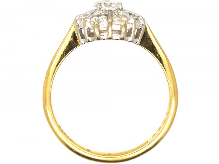 Mid 20th Century 18ct Gold & Platinum, Diamond Cluster Ring