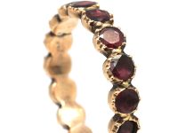 Georgian 9ct Gold Almandine Garnet Eternity Ring