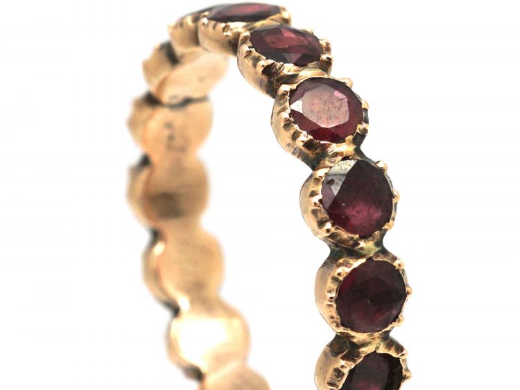 Georgian 9ct Gold Almandine Garnet Eternity Ring
