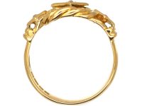 Early 20th Century 18ct Gold Knot Ring set with Three Diamonds