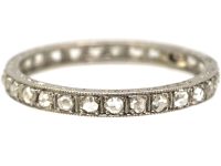 Art Deco Platinum & Rose Diamond Eternity Ring