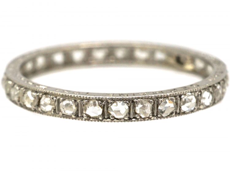 Art Deco Platinum & Rose Diamond Eternity Ring