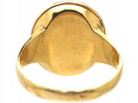 French 19th Century 18ct Gold Signet Ring with Hinged Locket Inside