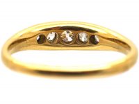 Edwardian 18ct Gold & Diamond Five Stone Boat Shaped Ring