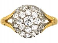 Edwardian 18ct Gold & Diamond Cluster Ring