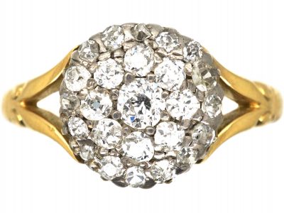 Edwardian 18ct Gold & Diamond Cluster Ring
