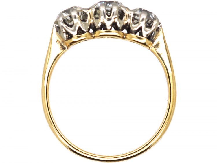 Edwardian 18ct Gold, Three Stone Diamond Ring