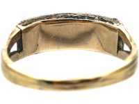 Georgian 15ct Gold & Silver, Three Row Old Mine Cut Diamond Ring