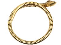 1960s 9ct Gold Snake Bracelet with Ruby set Eyes