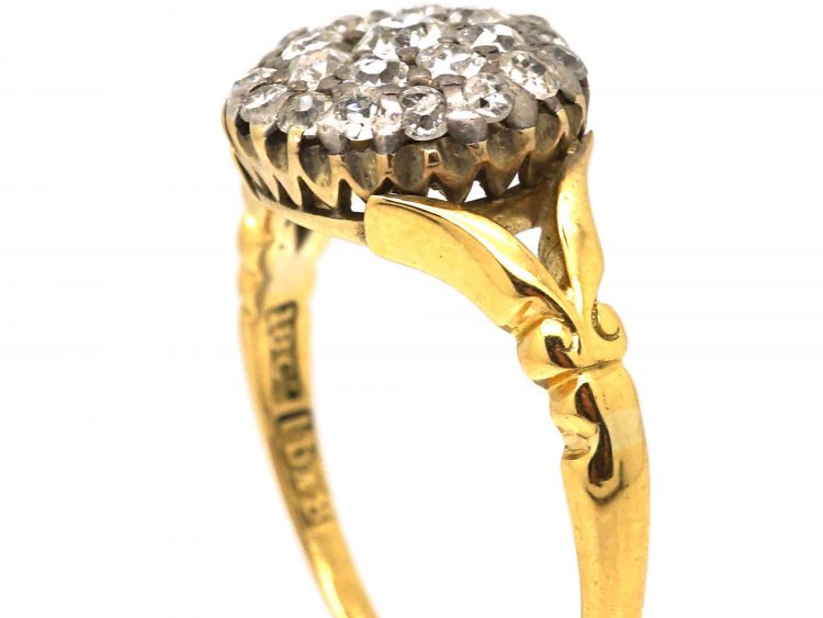 Edwardian 18ct Gold & Diamond Cluster Ring