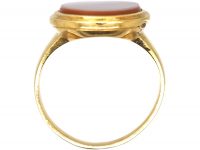 French 19th Century 18ct Gold Signet Ring with Hinged Locket Inside