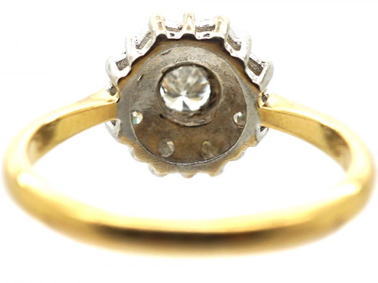 Mid 20th Century 18ct Gold & Platinum, Diamond Cluster Ring