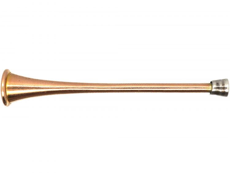 Edwardian 9ct Gold Hunting Horn Brooch
