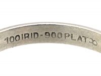 Art Deco Platinum Wedding Ring with Engraved Detail