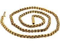 Victorian 15ct Gold Large Link Chain with Barrel Clasp