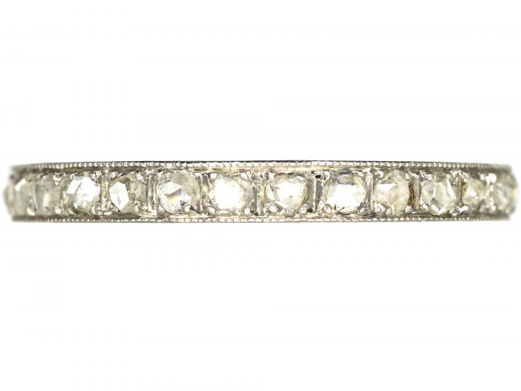 Art Deco Platinum & Rose Diamond Eternity Ring