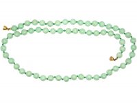 Jade Beads Necklace with Gilded Silver Clasp