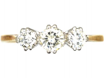Early 20th Century 18ct & Platinum, Three Stone Diamond Ring