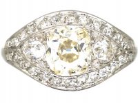 Art Deco Platinum & Old Mine Cut Diamond Ring