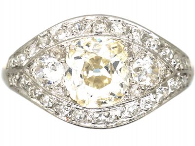 Art Deco Platinum & Old Mine Cut Diamond Ring