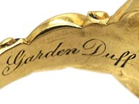 Victorian 18ct Gold, Black Enamel & Diamond Mourning Ring