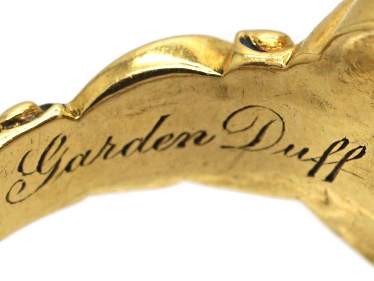 Victorian 18ct Gold, Black Enamel & Diamond Mourning Ring