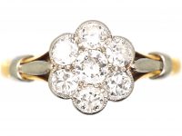 Edwardian 18ct Gold & Platinum, Diamond Cluster Ring
