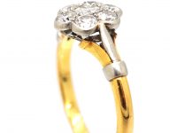 Edwardian 18ct Gold & Platinum, Diamond Cluster Ring