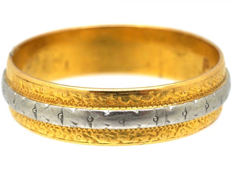 Mid 20th Century 22ct Gold & Platinum Wedding Ring by Charles Green & Sons