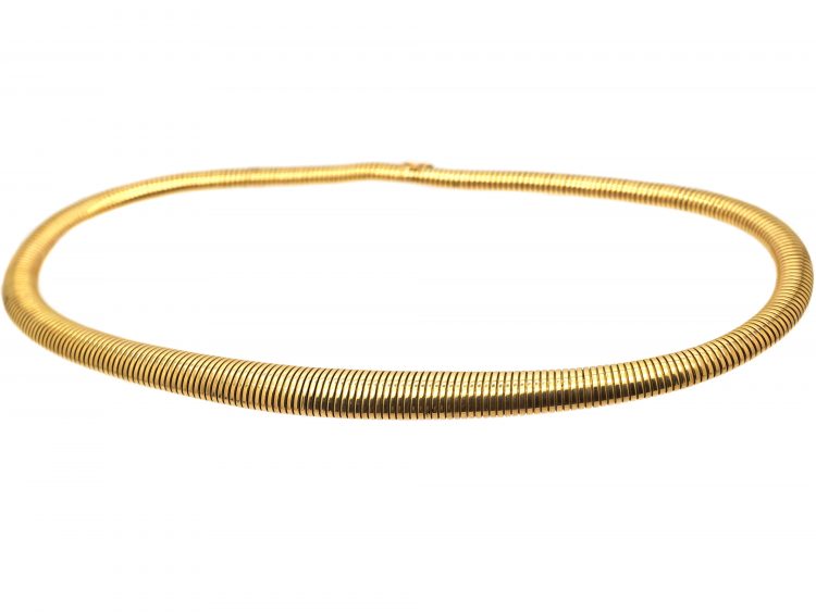 Retro 18ct Gold Tubo-Gas Collar