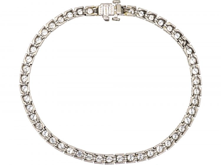 Platinum & Diamond Line Bracelet by Sophia D