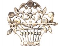 Edwardian Silver & Coloured Paste Basket Brooch