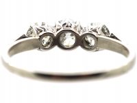Art Deco Platinum, Three Stone Diamond Ring