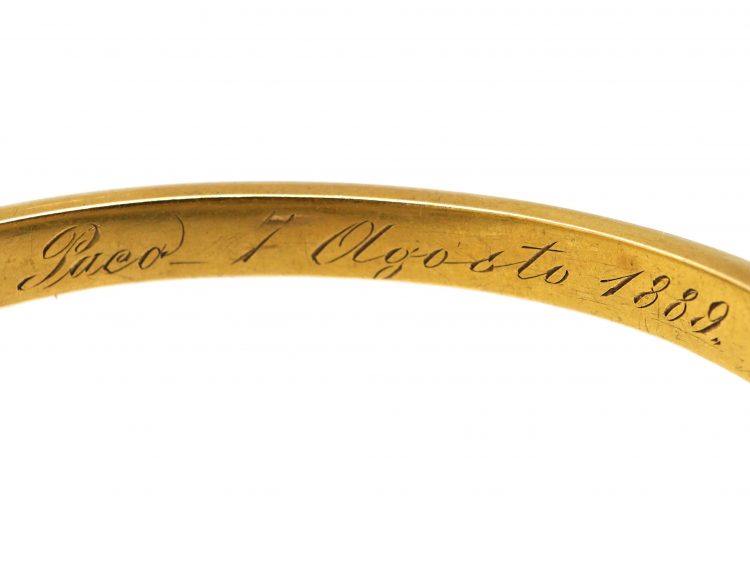 Victorian 18ct Gold Bangle set with Sapphires & Diamonds