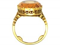 Victorian 18ct Gold Ring set with a Large Imperial Topaz