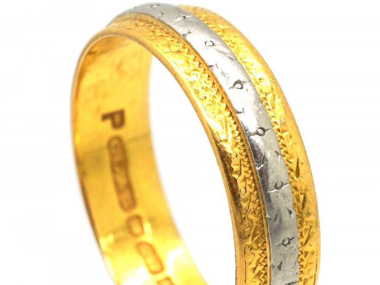 Mid 20th Century 22ct Gold & Platinum Wedding Ring by Charles Green & Sons