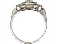 18ct White Gold, French Cut Sapphire & Diamond Target Ring