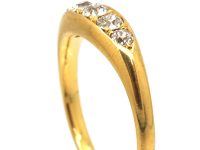 Edwardian 18ct Gold & Diamond Five Stone Boat Shaped Ring