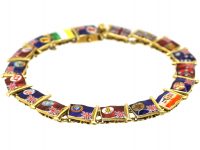 14ct Gold & Enamel Commonwealth Flags Bracelet