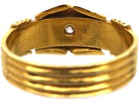 Edwardian 18ct Gold Kiss Ring set with a Diamond