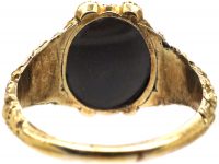 Georgian 18ct Gold, Natural Split Pearl & Emerald Cluster Ring
