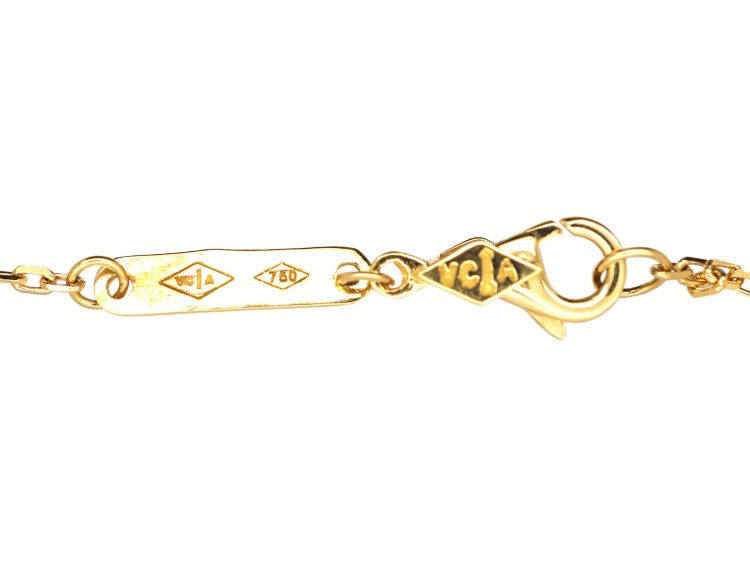 Alhambra 18ct Gold & Carnelian Pendant on 18ct Gold Chain by Van Cleef & Arpels