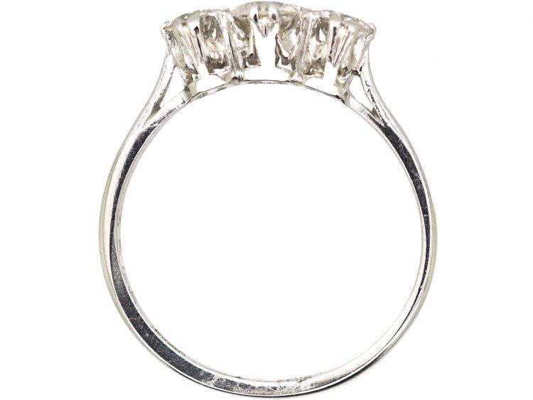 Art Deco Platinum, Three Stone Diamond Ring