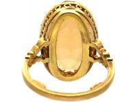 Victorian 18ct Gold Ring set with a Large Imperial Topaz