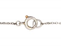 Art Deco Platinum & 15ct Gold, Diamond Pendant on Platinum Chain