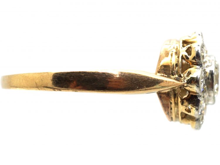 Edwardian 18ct Gold & Platinum, Diamond Cluster Ring